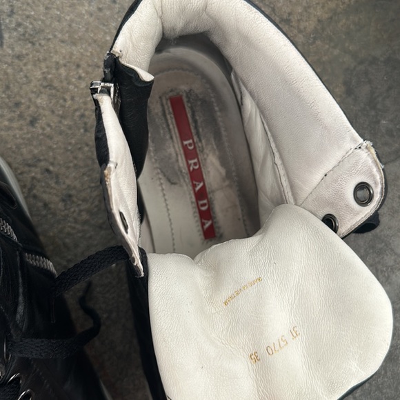 Prada leather hightop sneakers - Picture 7 of 10